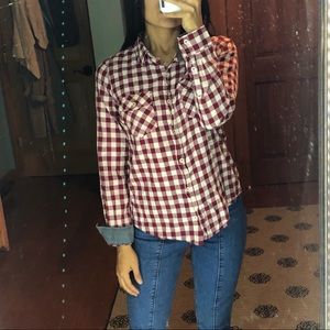 Red and white plaid shirt